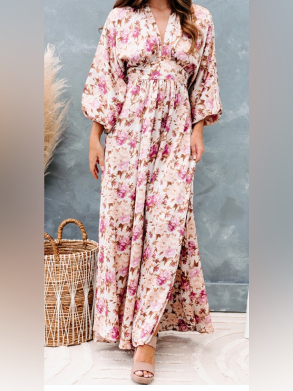 Floral Long Sleeve Maxi Dress